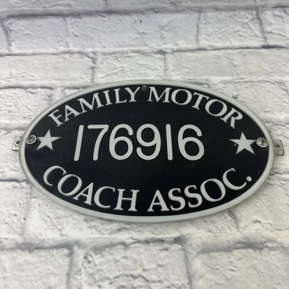 Family Motor Coach Assoc SIGN‎ Plaque Camper Mobile Trailer RV OVAL Plastic